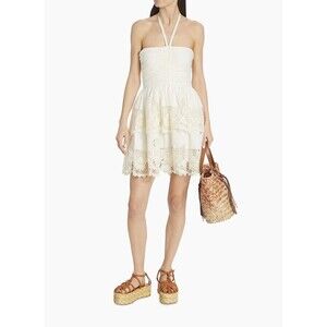 Ulla Johnson Savannah Mini Dress Women's Size 4 Ivory White Ruffled Lace Dress